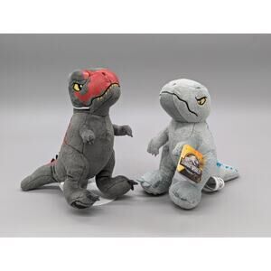 Jurassic World Dominion Carnotaurus & Velociraptor Blue Dinosaur 7” Plush